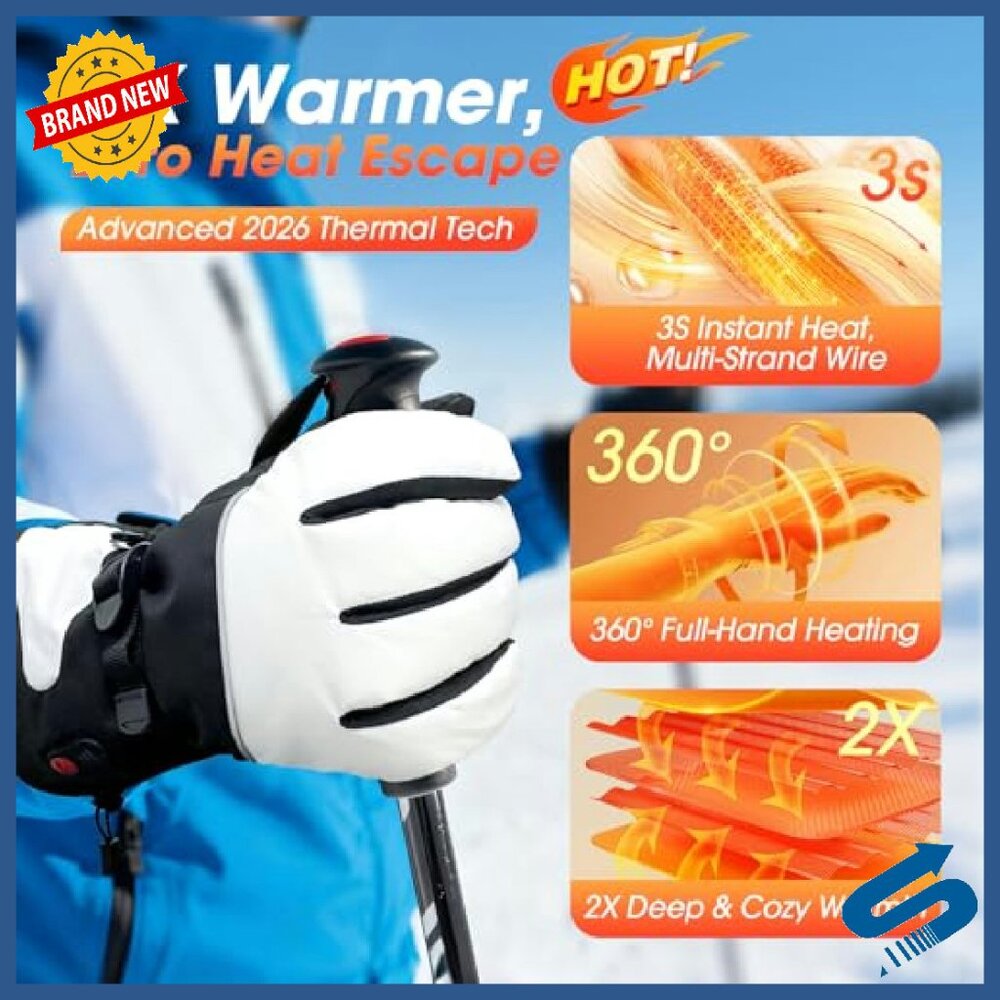 Rechargeable Heated Gloves Touchscreen Waterproof… - image 3